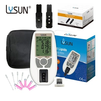 Lysun Cholesterinmessgerät Schnelltest Tragbares 3-in-1-Cholesterintestkit mit Streifen